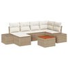 vidaXL Set Divano da Giardino con cuscino 7 pcs Beige polyrattan
