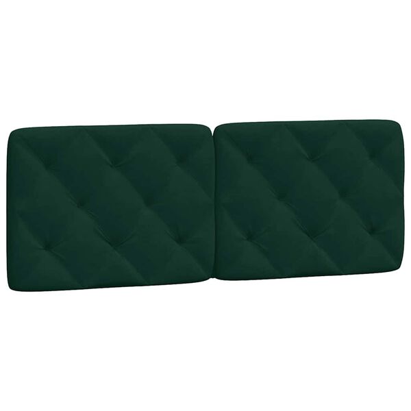 vidaXL Cuscino Testiera Verde Scuro 140 cm in Velluto