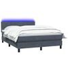 vidaXL Letto a Molle con Materasso e LED Grigio Scuro 140x210 cm Velluto