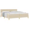 vidaXL Letto a molle con cuscino Crema 200 x 200 cm Tessuto