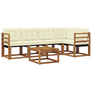 vidaXL Set di divani da esterno 6 pz Naturale e Crema