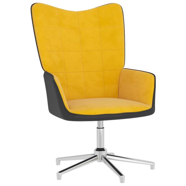 vidaXL Sedia Relax Giallo Senape in Velluto e PVC