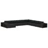 vidaXL Set Divani da Giardino 11 pz con Cuscini in Polyrattan Nero