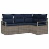 vidaXL Set di divani con cuscino 4 pcs Grigio polyrattan