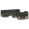 vidaXL Set Divano da Giardino 10 pz Grigio polyrattan