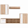 vidaXL Set mobile TV 5 pcs Bianco e rovere di Sonoma Legno multistrato