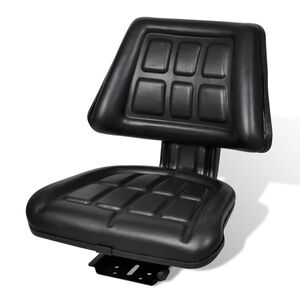 vidaXL Sedile per Trattore con Schienale Nero
