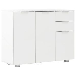 vidaXL Credenza Bianco Lucido 107x35x80,5 cm