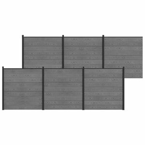 vidaXL Set di Recinzione 1045 x 186 cm WPC e Alluminio Grigio