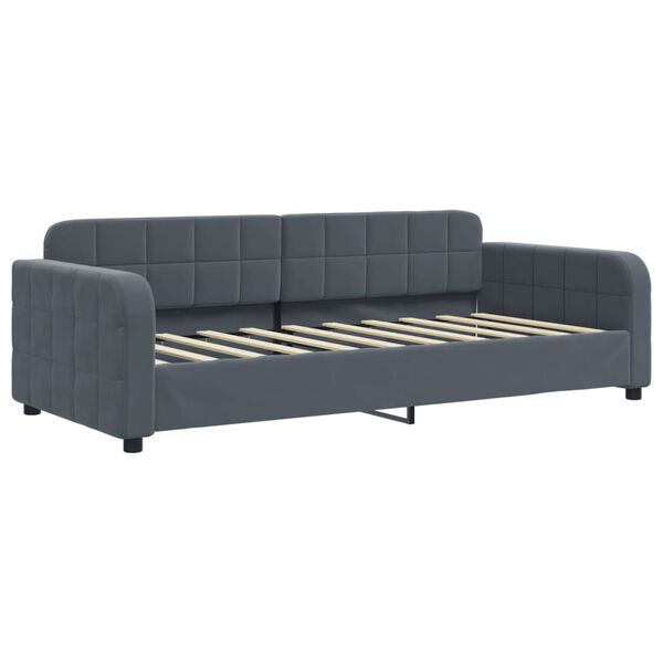 vidaXL Letto da Giorno Grigio Scuro 90x190 cm in Velluto