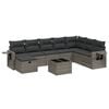 vidaXL Set Divano da Giardino 9 pz con Cuscini Grigio in Polyrattan