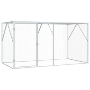 vidaXL Gabbia per uccelli Argento 208 x 102 x 108 cm