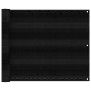 vidaXL Paravento da Balcone Nero 75x300 cm in HDPE