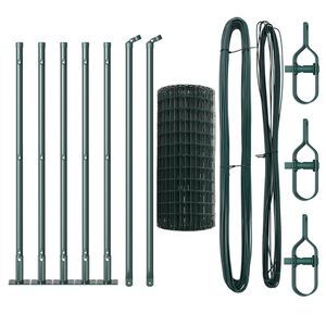 vidaXL Recinzione con Posto Verde 0,4 x 10 m Acciaio e PVC