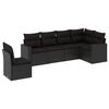 vidaXL Set Divano da Giardino 6 pz con Cuscini Nero in Polyrattan