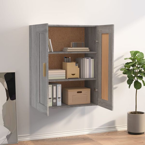 vidaXL Pensile Grigio Sonoma 69,5x32,5x90 cm in Legno Multistrato