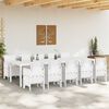 vidaXL Set da Pranzo per Giardino 11 pcs Bianco Rattan e acciaio