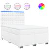 vidaXL Giroletto a Molle con Materasso Bianco 140x200 cm in Similpelle