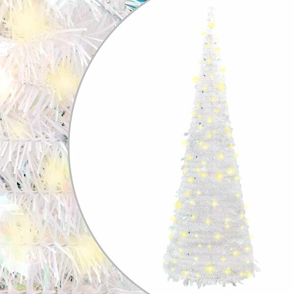 vidaXL Albero di Natale Artificiale Pop-up con 50 LED Bianco 120 cm