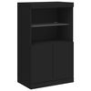 vidaXL Credenza con Luci LED Nera 60,5x37x100 cm
