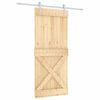 vidaXL Porta Scorrevole con Set Hardware 90x210 cm Legno Massello Pino