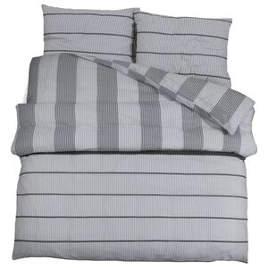 vidaXL Set Copripiumino Grigio 140x200 cm in Cotone