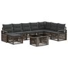 vidaXL Set Divano da Giardino 9 pz Grigio e Grigio Scuro polyrattan