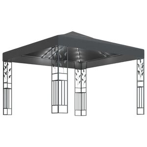 vidaXL Gazebo con Stringa di Luci LED 3x3 m Antracite