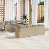 vidaXL Set Divano da Giardino con cuscino 7 pcs beige e grigio chiaro