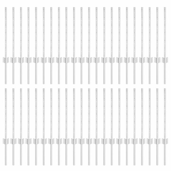 vidaXL Pali per Recinzione 44 pcs Argento 100 cm Acciaio