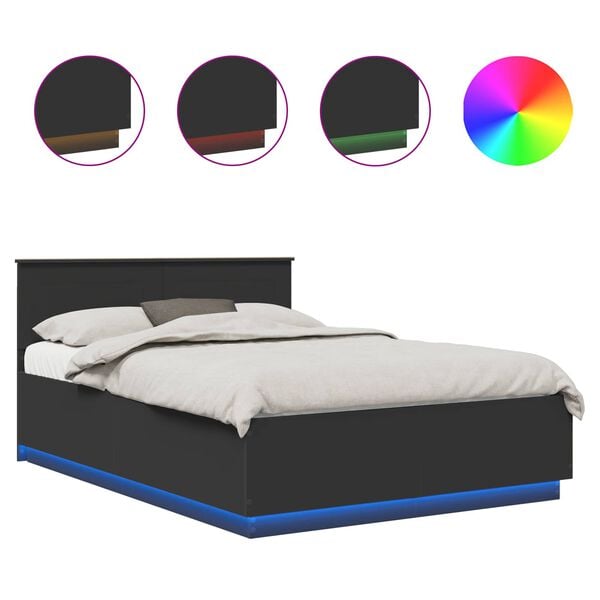 vidaXL Struttura del letto Nero 150 x 200 cm Legno multistrato