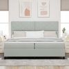 vidaXL Letto a molle con materasso Grigio chiaro 200 x 200 cm Velluto