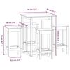 vidaXL Set da Bar 5 pz in Legno Massello di Pino