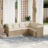 vidaXL Set Divano da Giardino 6 pz con Cuscini Beige in Polyrattan