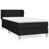 vidaXL Giroletto a Molle con Materasso Nero 90x190 cm in Tessuto