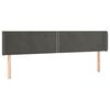 vidaXL Testiera ad Orecchio Grigio Scuro 163x16x78/88 cm in Velluto