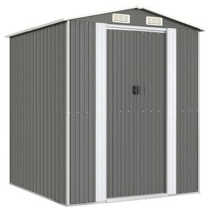 vidaXL Capanno da Giardino Grigio Chiaro 192x191x223cm Acciaio Zincato