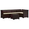 vidaXL Divano da Giardino 5 Posti con Cuscini Stile Rattan PP Marrone