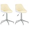 vidaXL Sedie da Pranzo Girevoli 2 pz Crema e Bianco in Similpelle