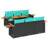 vidaXL Set Divani da Giardino con Cuscini 7pz Nero Polyrattan