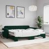 vidaXL Divano Letto Estraibile Materassi Verde Scuro 90x200 Velluto