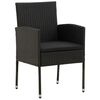 vidaXL Set da Pranzo per Giardino 3 pz in Polyrattan Nero