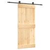 vidaXL Porta scorrevole Naturale e Nero 90 x 210 cm