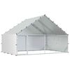 vidaXL Pollaio con tetto Argento 300 x 200 x 190 cm Acciaio zincato
