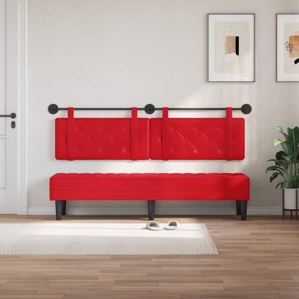 vidaXL Testata appesa Rosso 170 x 55 x 5 cm Pelle Sintetica