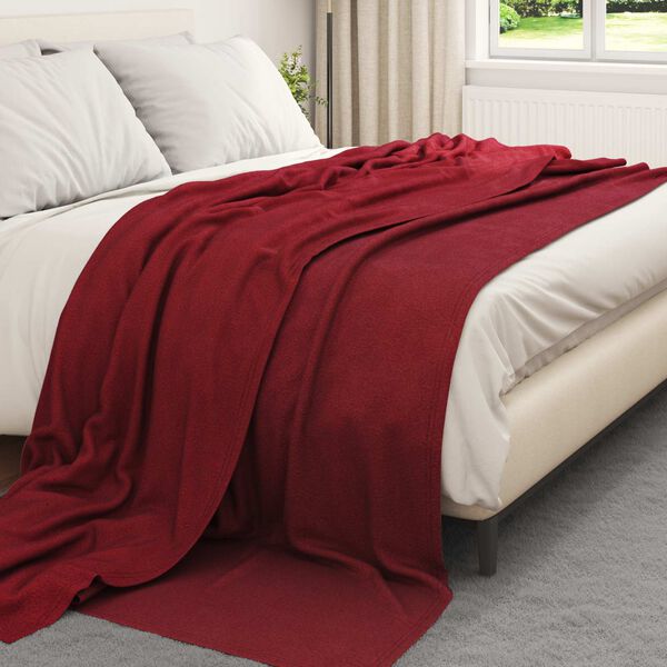 vidaXL Coperte da Pile 24 pcs Rosso Bordeaux 270 x 240 cm Panno