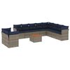 vidaXL Set Divani da Giardino 11 pz con Cuscini in Polyrattan Grigio