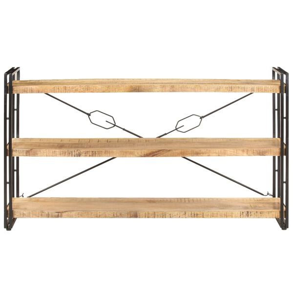 vidaXL Libreria a 3 Ripiani 140x30x80 cm in Legno Massello di Mango