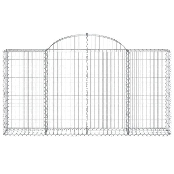 vidaXL Cesti Gabbioni ad Arco 7 pz 200x30x100/120 cm Ferro Zincato