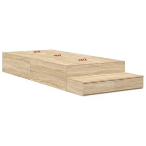 vidaXL Struttura letto con contenitore Rovere Sonoma 80 cm